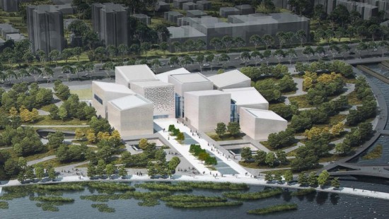 将于2021年10月建成对外开放的苏州博物馆西馆俯瞰图